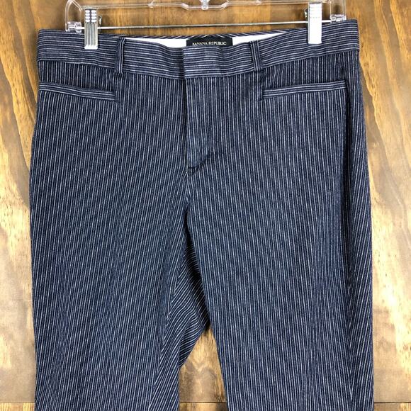 Banana Republic Womens Pants Blue Striped Jackson Fit Stretch 8 - Picture 2 of 12
